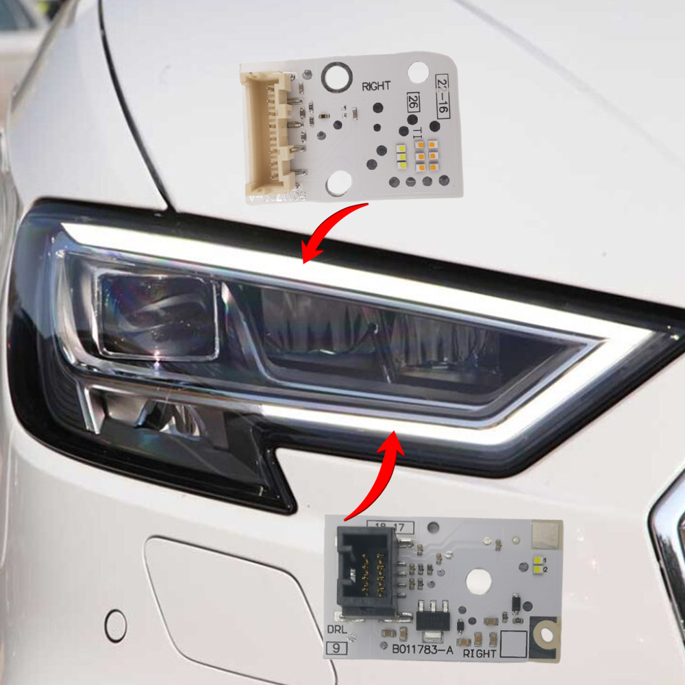 Running Headlamp Led - Audi、天使の目、8v0998473a、B011782-A、8v0998474a、B101783-A、a3、s3、2017-2021用のLED超薄型ランニングライトボード