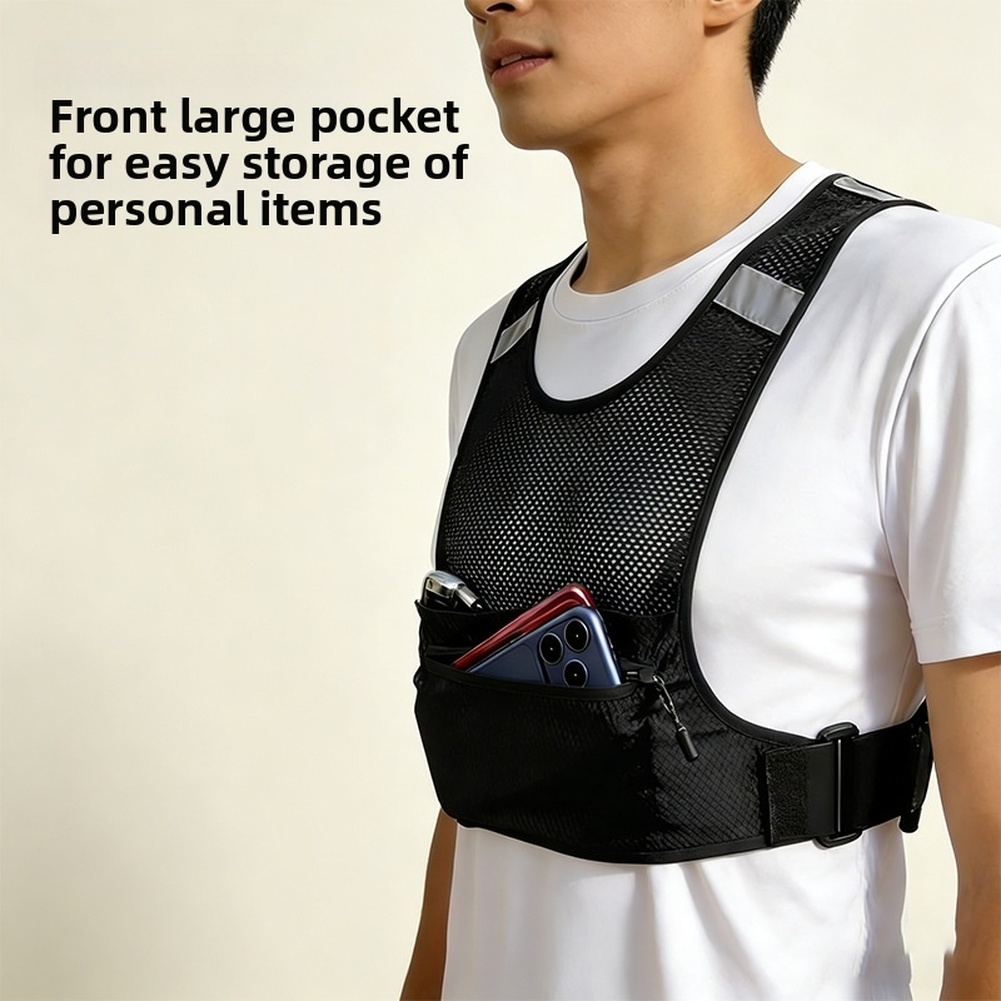 Running Gear Design - 軽量で通気性のあるランニングベストウエストパック、反射デザイン、調節可能なストラップ付き、マラソン、アウトドアスポーツギア用