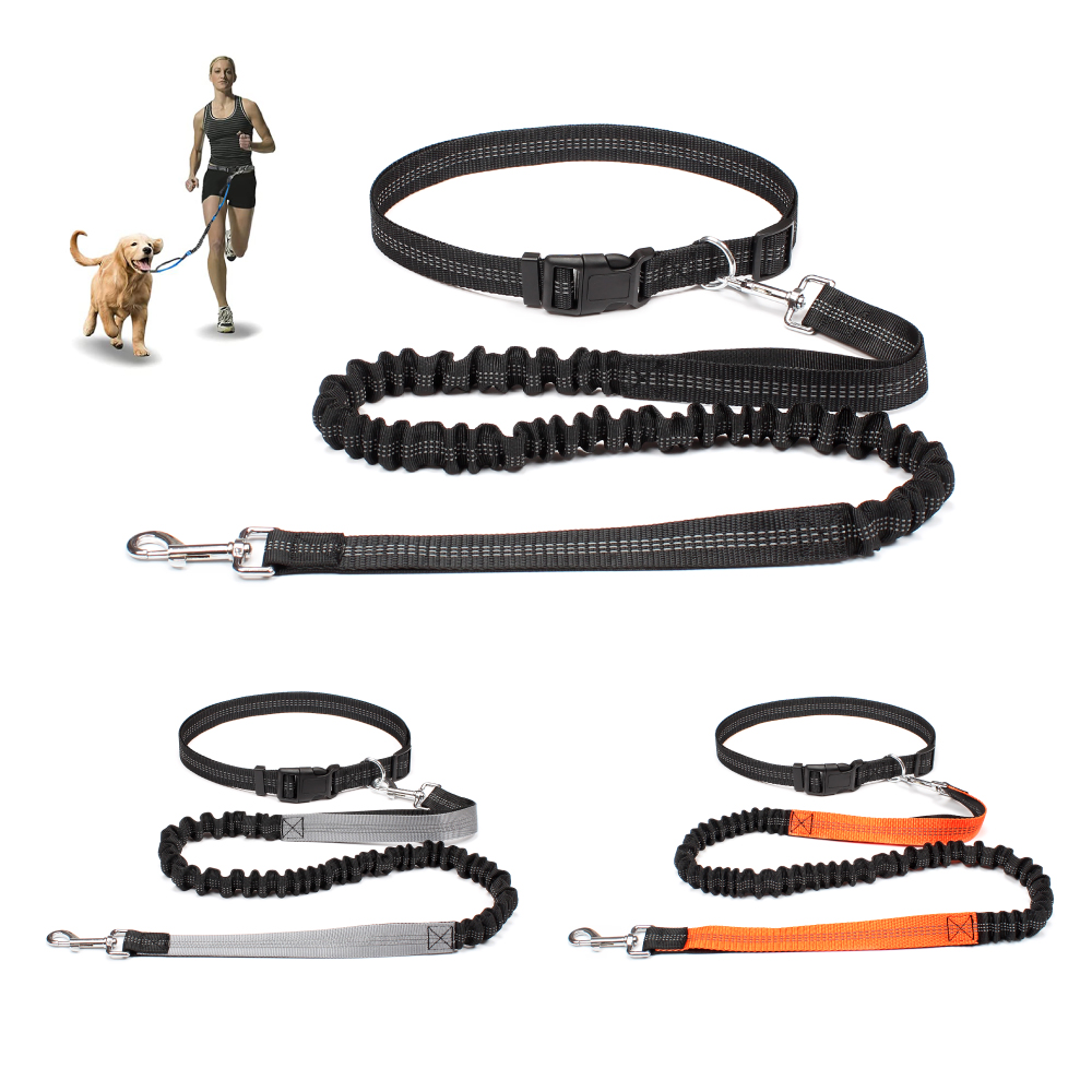 Running Gear Belt - ハンズフリー犬用リード、ペットの散歩、ランニング、ジョギング用、調節可能な犬用リード、ウエストベルト、チェストストラップ、トラクションロープ、犬用アクセサリー
