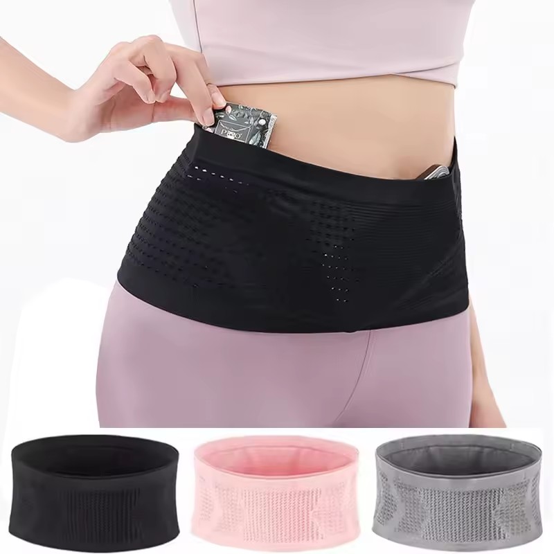 Running Gear Kit - シームレスな目に見えないランニングウエストベルトバッグジムバッグ軽量目に見えない携帯電話バッグポータブル弾性ランニングサイクリングバッグ