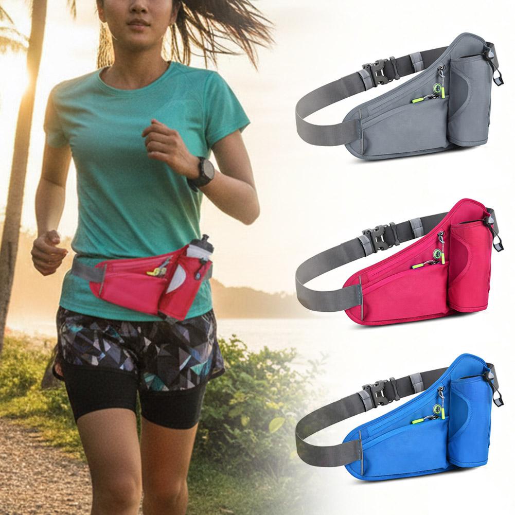 Running Gear Belt - ウォーターボトルホルダー付きファニーパック、延長ストラップ付きクロスボディバッグ、ランニングベルト、ウォーキングやランニング用のハイドレーションウエストパック