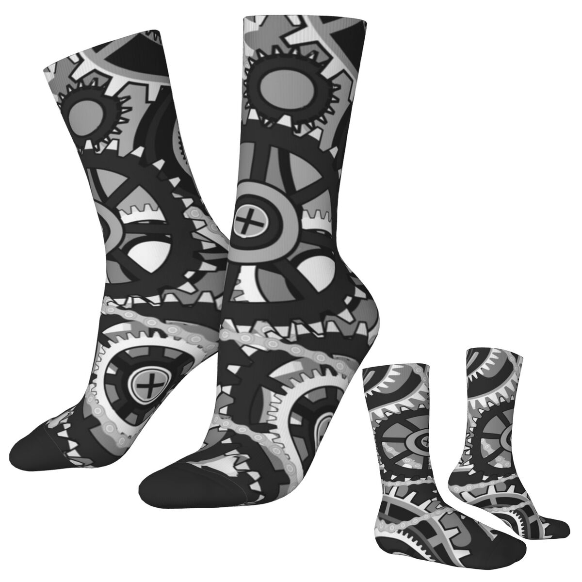 Running Gear Design - ギアヴィンテージホイールストッキング男性プリント工業デザイン靴下高品質靴下秋ランニングスポーツ滑り止め靴下ギフト