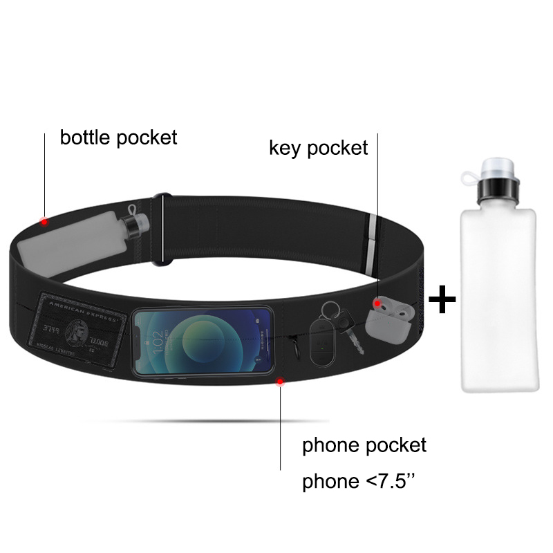 ランニングベルトウエストバッグウォーターボトル付き女性スポー - Running Gear Kit のレビューと価格
