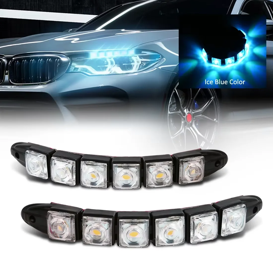 防水DRL LEDカーライト,装飾ライト,フレキシブル,デイ - Running Headlamp Led のレビューと価格