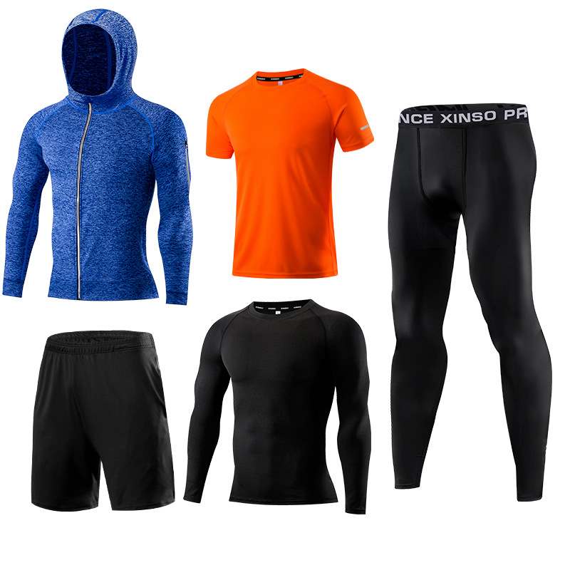 5点セット メンズ フィットネスウェア セット 速乾 ジム  - Running Gear Autumn のレビューと価格