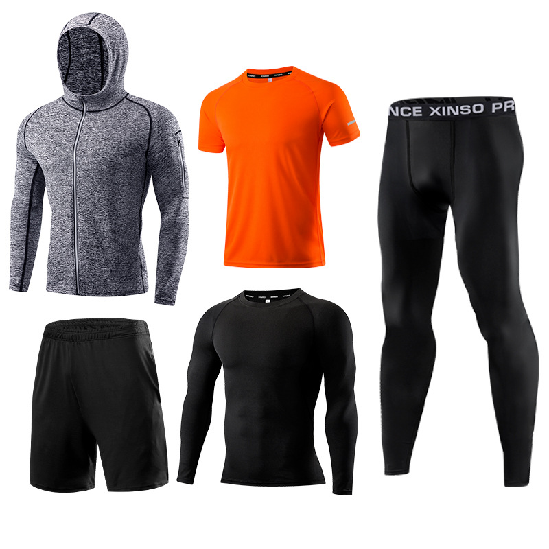 5点セット メンズ フィットネスウェア セット 速乾 ジム  - Running Gear Autumn のレビューと価格