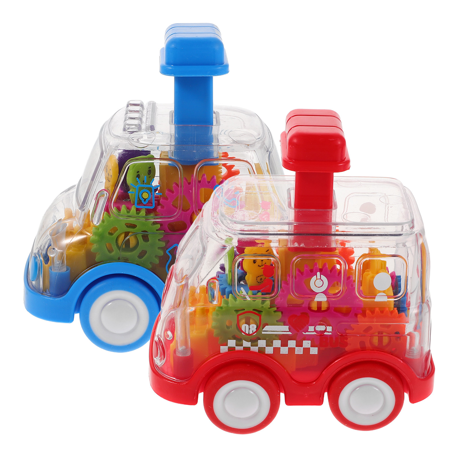 2個セット 子供用ギアカー 透明デザイン 慣性摩擦動力車 幼 - Running Gear Design のレビューと価格