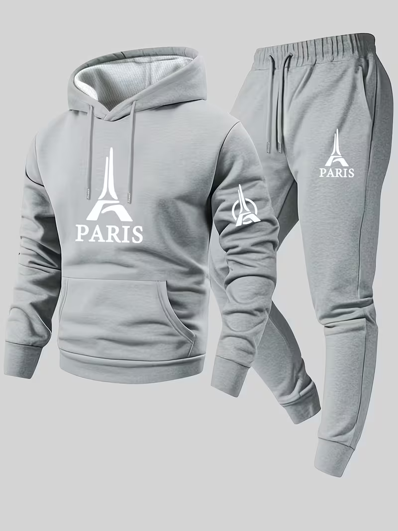 パリメンズアーバンカジュアルツーピースセットフード付きトップ - Running Gear Autumn のレビューと価格