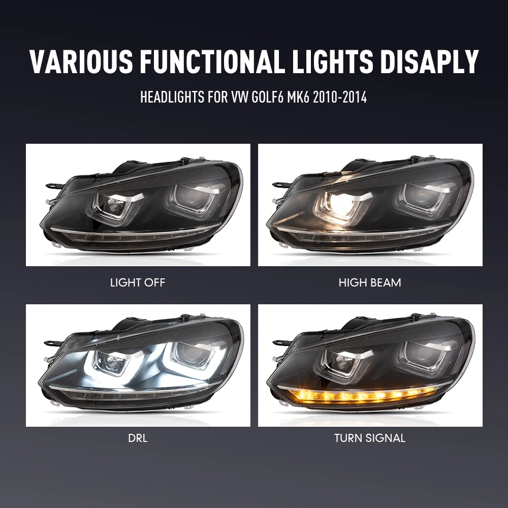 2個入り 車用スタイリングヘッドランプ VW ゴルフ6 MK - Running Headlamp Led のレビューと価格