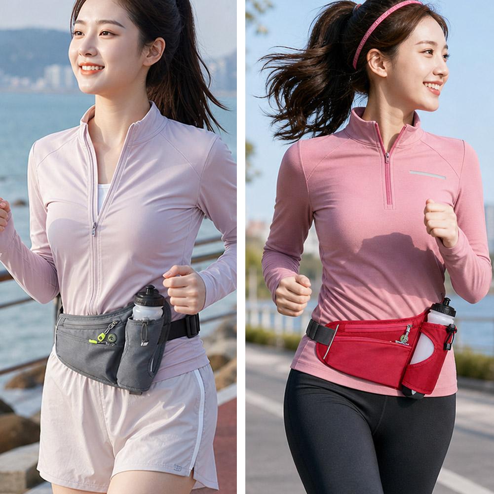 ウォーターボトルホルダー付きファニーパック、延長ストラップ付 - Running Gear Belt のレビューと価格