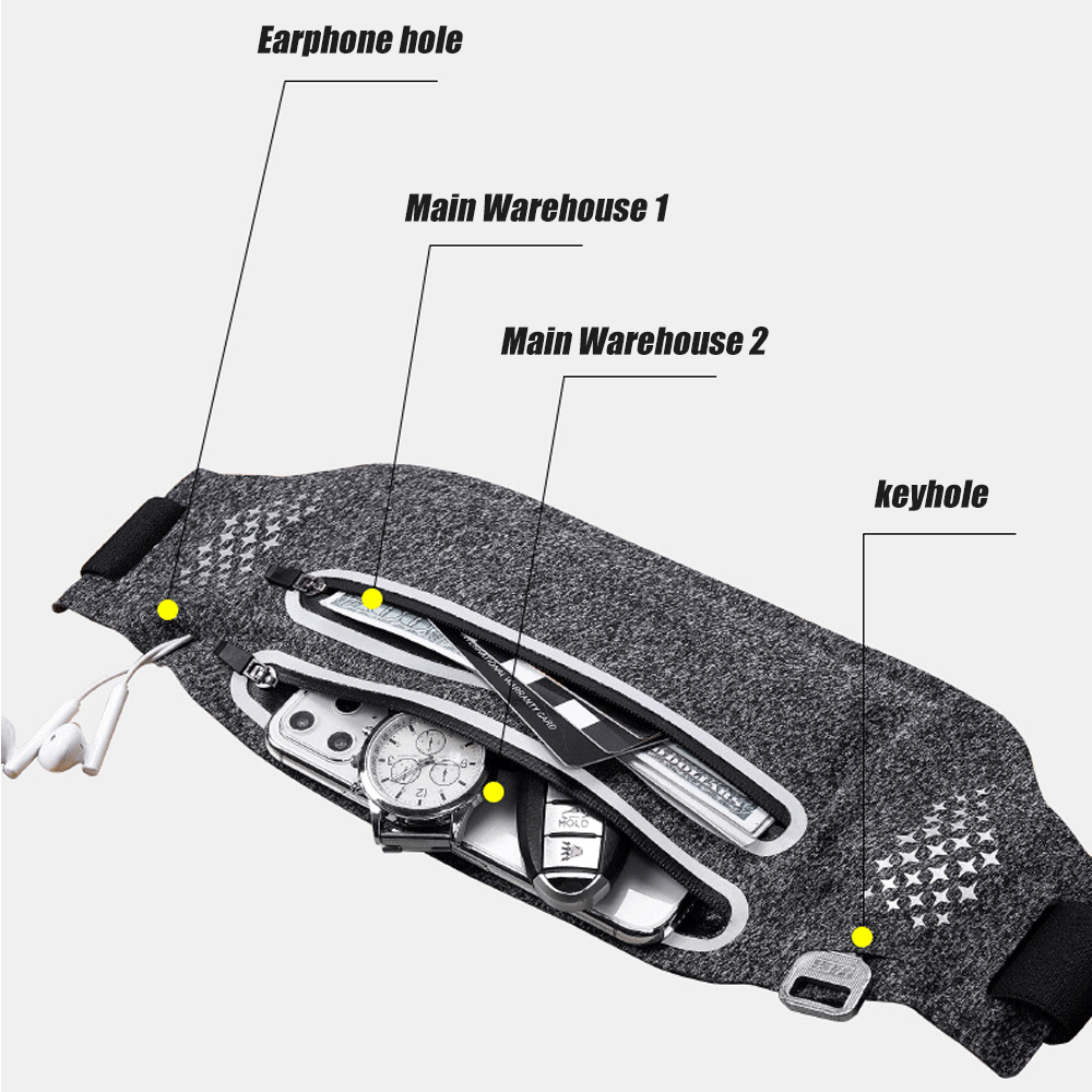 女性と男性のためのファニーパック、ポーチ付きスポーツウエスト - Running Gear Belt のレビューと価格