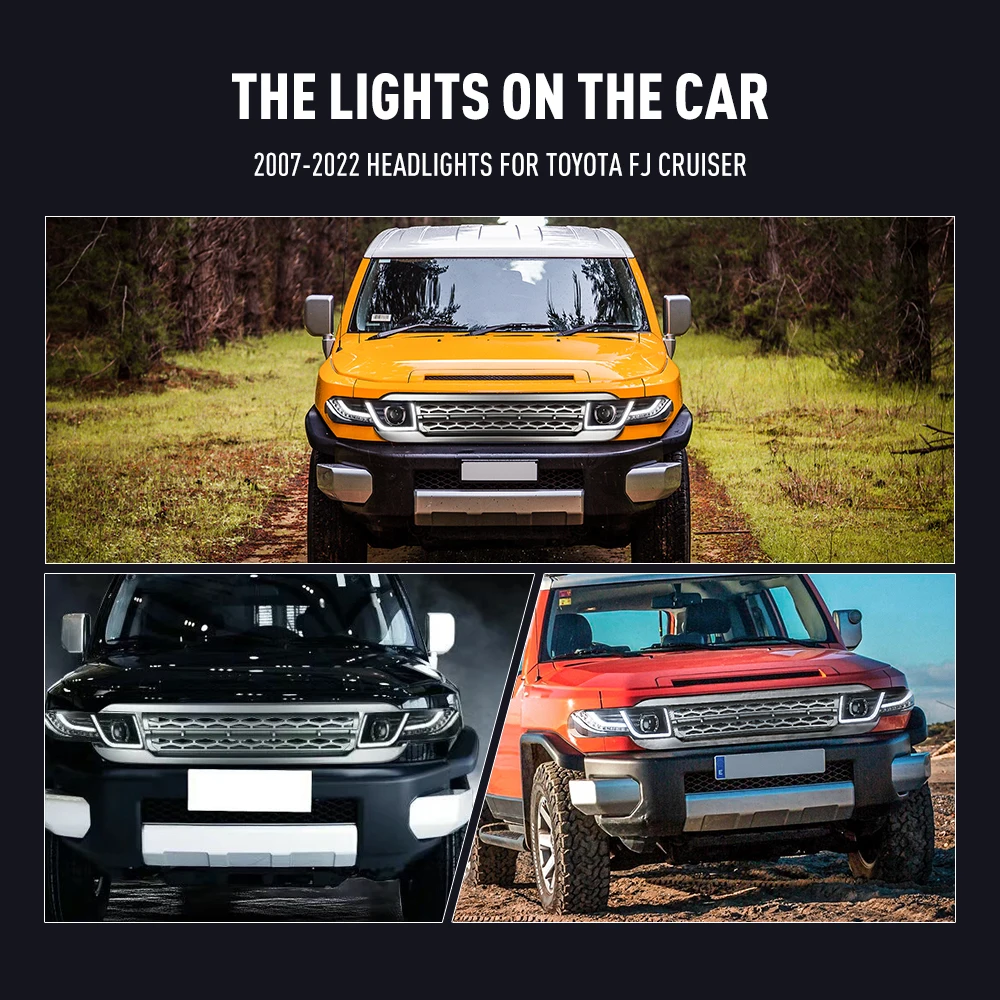 2 個カースタイリングヘッドランプトヨタ FJ クルーザー  - Running Headlamp Led のレビューと価格