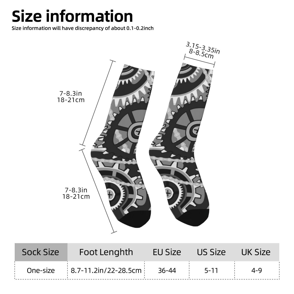 ギアヴィンテージホイールストッキング男性プリント工業デザイン - Running Gear Design のレビューと価格